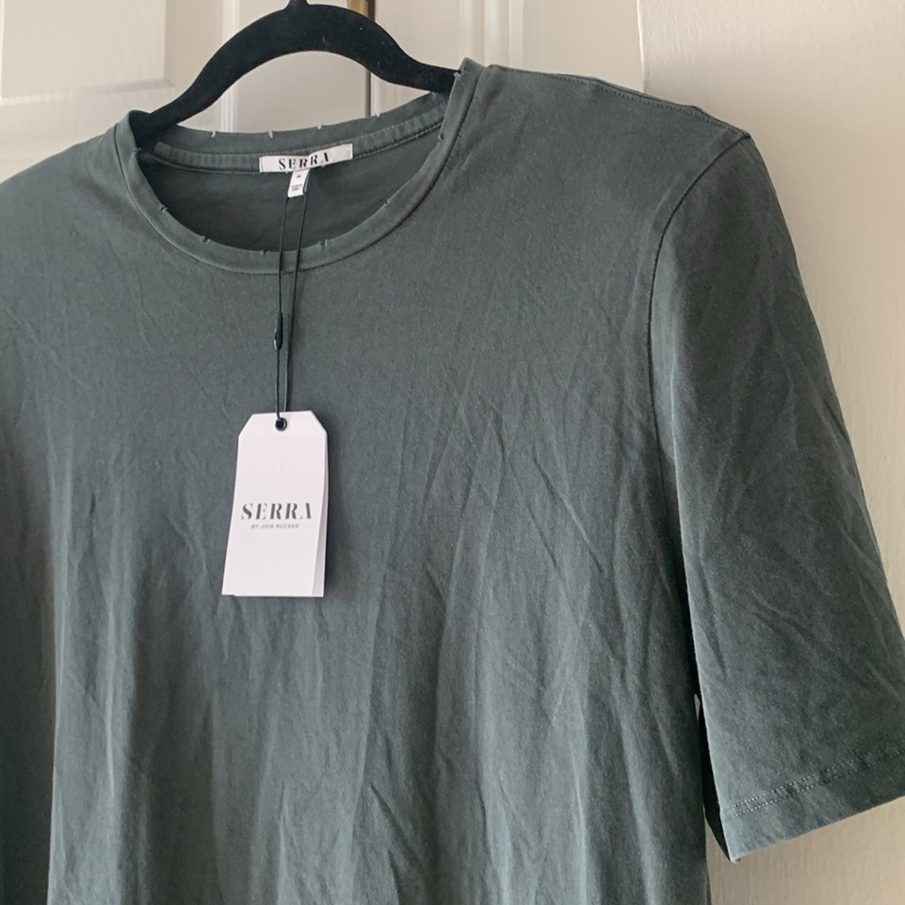 NWT Serra by Joie Rucker Dress Premium Boutique Mini Shift T Shirt Gray Medium - Picture 3 of 7